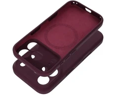 Dėklas Case for iPhone 18 Pro / 17 Pro Forcell F-Protect Rubber Premium compatible with MagSafe dark cherry