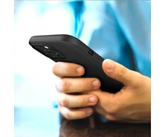 Dėklas Topt Galinis dangtelis Matinis, skirtas Samsung Galaxy A12, juodos spalvos