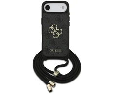 Dėklas Guess 4G Big Logo Cord Stap Crossbody skirtas Apple iPhone Air juodos spalvos