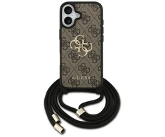 Original dėklas GUESS 4G Big Logo Cord Stap Crossbody skirtas Apple iPhone 17 rudos spalvos