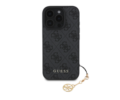 Guess 4G Charm Apple iPhone 16 Pro Max Tone on Tone dėklas telefonui pilkos spalvos