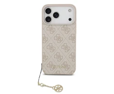Guess 4G Charm dėklas skirtas Apple iPhone 17 Pro Max Tone on Tone rožinės spalvos
