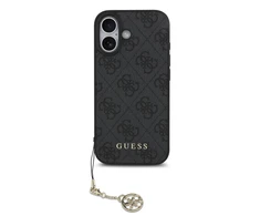 Guess 4G Charm dėklas skirtas Apple iPhone 17 Tone on Tone pilkos spalvos