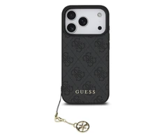 Guess 4G Charm dėklas skirtas Apple iPhone 17 Pro Tone on Tone pilkos spalvos