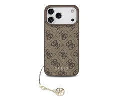 Guess 4G Charm dėklas skirtas Apple iPhone 17 Pro Max Tone on Tone rudos spalvos
