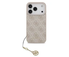Guess 4G Charm dėklas skirtas Apple iPhone 17 Pro Tone on Tone rožinės spalvos