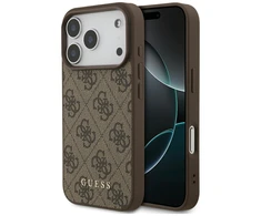 Guess 4G Classic dėklas skirtas Apple iPhone 17 Pro rudos spalvos
