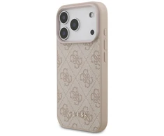 Guess 4G Classic dėklas skirtas Apple iPhone 17 Pro rožinės spalvos
