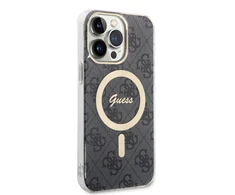 Apple iPhone 14 Pro Max Guess dėklas 4G MagSafe (GUHMP14XH4STK) juodos spalvos