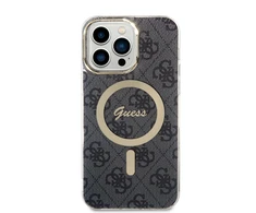 Apple iPhone 14 Pro Max Guess dėklas 4G MagSafe (GUHMP14XH4STK) juodos spalvos