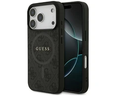 Guess 4G Ring Classic Logo MagSafe dėklas skirtas Apple iPhone 17 Pro juodos spalvos