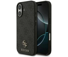 GUESS dėklas, skirtas IPHONE 17, suderinamas su „MagSafe GUHMP17SP4SM4MK“ (PU 4G Small 4G ir Classic), juodas