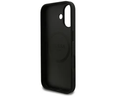 GUESS dėklas, skirtas IPHONE 17, suderinamas su „MagSafe GUHMP17SP4SM4MK“ (PU 4G Small 4G ir Classic), juodas