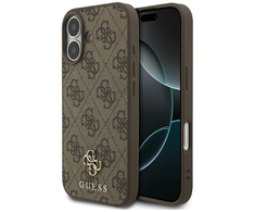 GUESS dėklas, skirtas IPHONE 17, suderinamas su „MagSafe GUHMP17SP4SM4MW“ (PU 4G Small 4G ir Classic), rudas