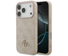 Guess 4G Small Classic Logo MagSafe dėklas, skirtas iPhone 18 Pro / 17 Pro, rožinis