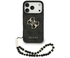Guess 4G Strap 4G Classic Logo dėklas skirtas Apple iPhone 17 Pro juodos spalvos