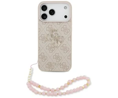 Guess 4G Strap 4G Classic Logo dėklas skirtas Apple iPhone 17 Pro Max rožinės spalvos