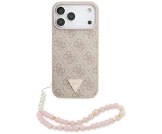 „Guess 4G Strap Triangle Logo MagSafe“ dėklas, skirtas iPhone 17 Pro Max - Rožinė