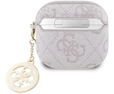 Dėklas Guess 4G Strass Charm do AirPods 4 rožinis