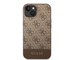 Dėklas GUESS Hardcase 4G Stripe Collection GUHCP14MG4GLBR galinis dangtelis, Apple, iPhone 14 Plus, ruda, 6,7 colio