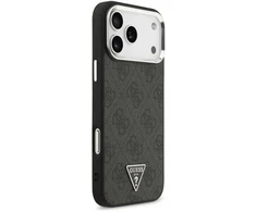 Dėklas Guess 4G Triangle Logo MagSafe Case for iPhone 17 Pro Max / 18 Pro Max - Juodas &amp; Sidabrinis