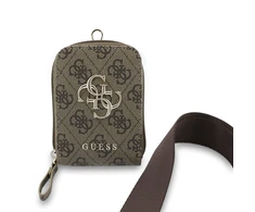 Dėklas Guess Crossbody Strap PU 4G Metal Logo + Purse rudos spalvos