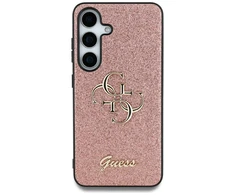 Dėklas Guess Fixed Glitter Big 4G Metal Logo skirtas Samsung Galaxy S25 Ultra rožinės spalvos