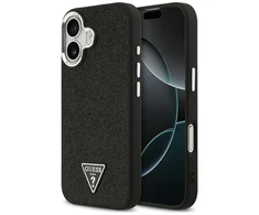 „Guess“ blizgantis trikampio formos logotipo „MagSafe“ dėklas, skirtas „iPhone 17“ – Juodas
