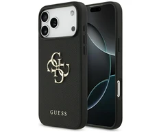 Original dėklas GUESS Grained Big 4G & Classic Logo skirtas Apple iPhone 17 Pro Max juodos spalvos