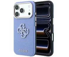 Dėklas Guess Grained &amp; Big Resin Logo do iPhone 18 Pro Max / 17 Pro Max mėlyna