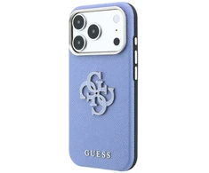 Dėklas Guess Grained &amp; Big Resin Logo do iPhone 18 Pro Max / 17 Pro Max mėlyna