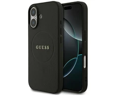 „Guess Grained Ring MagSafe“ dėklas, skirtas Apple iPhone 17, juodas