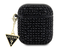 Apple AirPods Guess Hardcase Rhinestone Triangle (GUA2HDGTPK) ausinių dėklas juodos spalvos