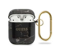Guess GUACA2TPUMABK AirPods 1/2 cover juoda/juodas Marble Collection