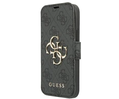 Dėklas Apple iPhone 13 Pro Max Guess Book 4G Big Metal Logo (GUBKP13X4GMGGR) pilkos spalvos