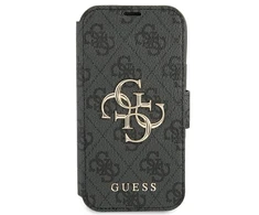 Dėklas Apple iPhone 13 Pro Max Guess Book 4G Big Metal Logo (GUBKP13X4GMGGR) pilkos spalvos