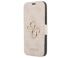 Dėklas Apple iPhone 13 Pro Max Guess Book 4G Big Metal Logo (GUBKP13X4GMGPI) rožinės spalvos