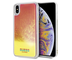 Apple Guess GUHCI65GLCPI iPhone Xs Max rožinis / rožinis kietas dėklas California šviečia tamsoje
