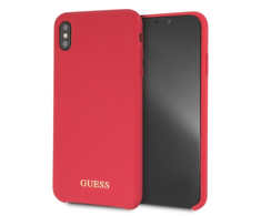 Guess GUHCI65LSGLRE iPhone Xs Max raudonas/raudonas kietas silikoninis dėklas
