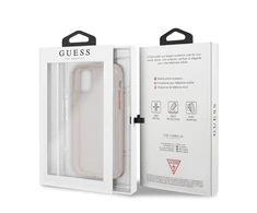 GUESS kietas dėklas blizgučiais GUHCN58PCGLPI IPHONE 11 PRO Rožinis