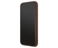 Apple iPhone 11 Guess Dėklas 4G Metal Gold Logo (GUHCN61G4GFBR) rudos spalvos