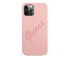 Apple iPhone 12 Pro Max Guess dėklas Script Vintage (GUHCP12LLSVSPI) rožinės spalvos