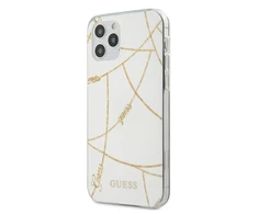 Guess GUHCP12LPCUCHWH Apple iPhone 12 Pro Max 6,7" dėklas telefonui baltos spalvos hardcase Gold Chain Collection