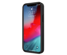 Guess dėklas skirtas iPhone 12 Pro Max 6,7 GUHCP12LVSATMLRE raudonas kietas dėklas Saffiano