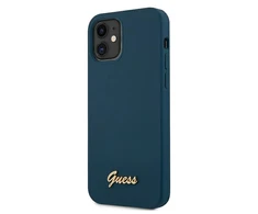 Dėklas Guess GUHCP12SLSLMGBL iPhone 12 mini 5.4" mėlynas/mėlynas hardcase Metal Logo Script