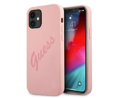 Apple iPhone 12 Mini Guess dėklas Script Vintage (GUHCP12SLSVSPI) rožinės spalvos