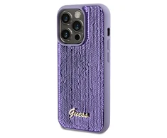 Apple iPhone 13 Pro Guess dėklas Sequin Script Metal (GUHCP13LPSFDGSUiPhone) violetinės spalvos