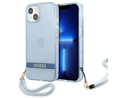 Apple iPhone 13 Guess dėklas Translucent Stap (GUHCP13MHTSGSB) mėlynos spalvos
