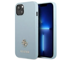 Apple iPhone 13 Mini Guess dėklas Saffiano 4G Small Metal Logo (GUHCP13SPS4MB) mėlynos spalvos