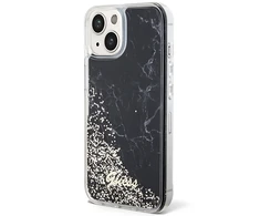 Apple iPhone 14 Guess dėklas Liquid Glitter Marble (GUHCP14SLCSGSGK) juodos spalvos